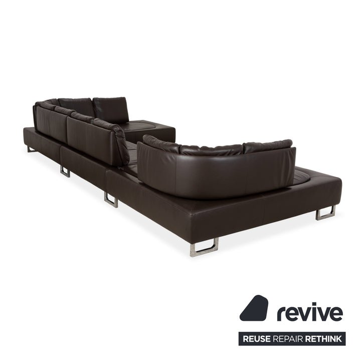 Canapé d'angle inclinable DS-165 de Sede, marron, design Hugo de Ruiter, fonction manuelle