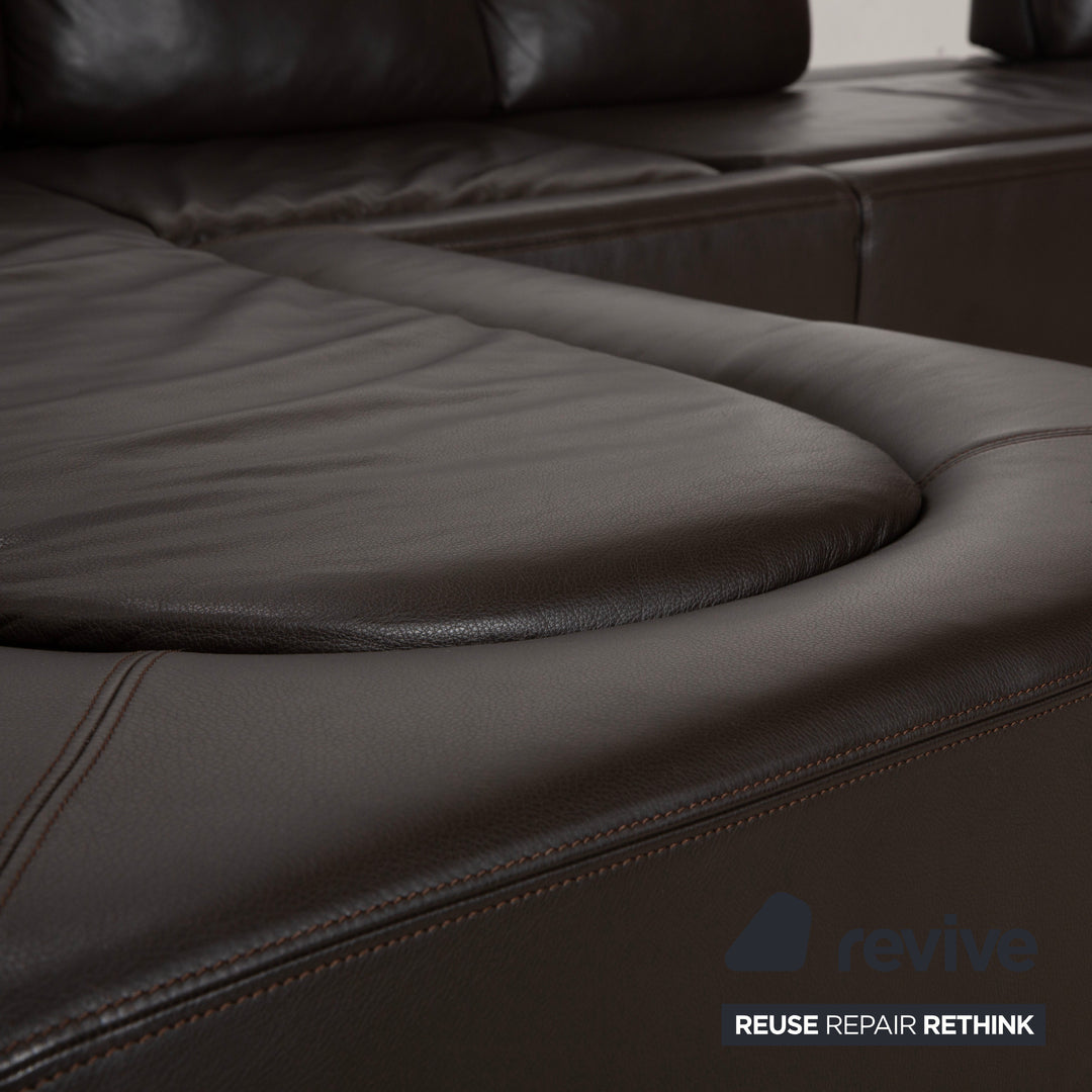 Canapé d'angle inclinable DS-165 de Sede, marron, design Hugo de Ruiter, fonction manuelle