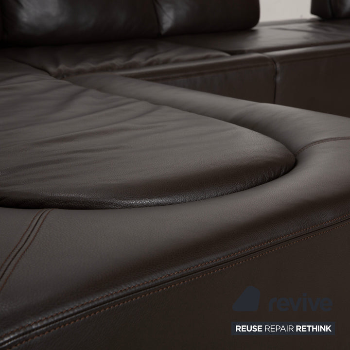 Canapé d'angle inclinable DS-165 de Sede, marron, design Hugo de Ruiter, fonction manuelle