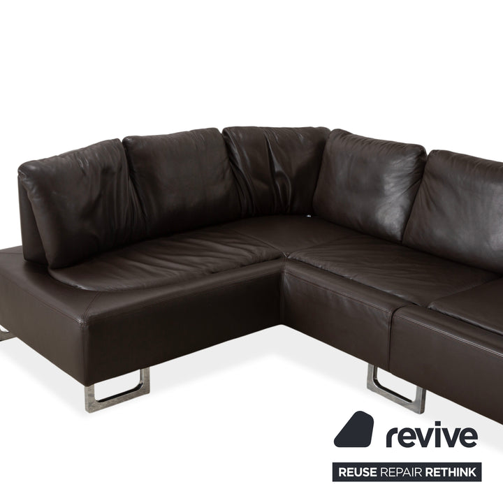 Canapé d'angle inclinable DS-165 de Sede, marron, design Hugo de Ruiter, fonction manuelle