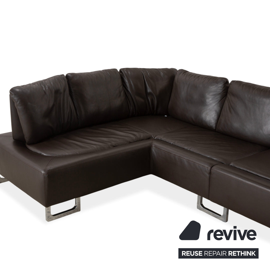 Canapé d'angle inclinable DS-165 de Sede, marron, design Hugo de Ruiter, fonction manuelle
