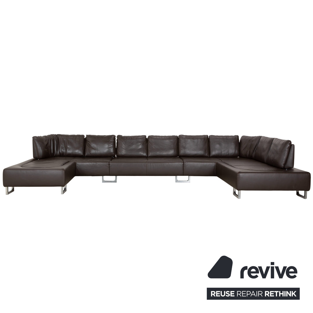 Canapé d'angle inclinable DS-165 de Sede, marron, design Hugo de Ruiter, fonction manuelle