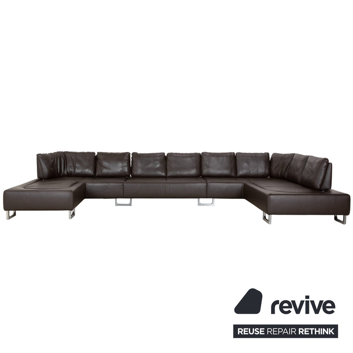 Canapé d'angle inclinable DS-165 de Sede, marron, design Hugo de Ruiter, fonction manuelle
