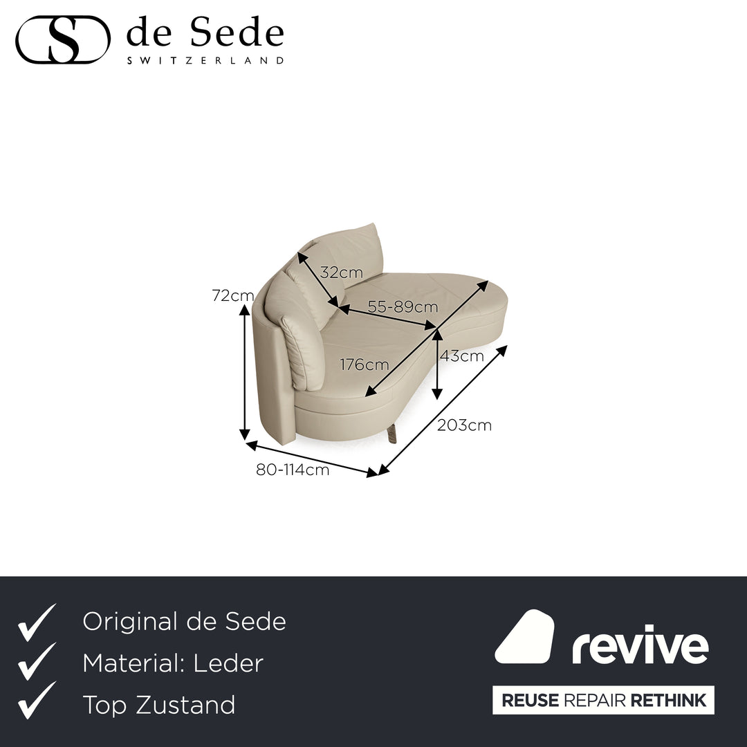 de Sede DS 167 Leather Three Seater Cream Manual Function Sofa Couch