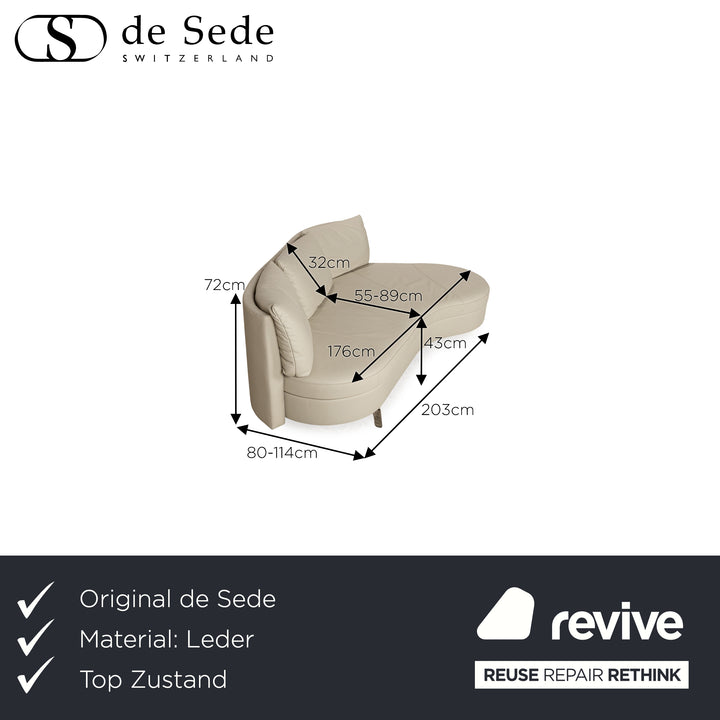 de Sede DS 167 Leder Dreisitzer Creme manuelle Funktion Sofa Couch