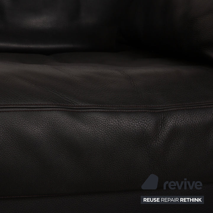 de Sede DS 17 Designer Leder Sofa Schwarz Zweisitzer Couch