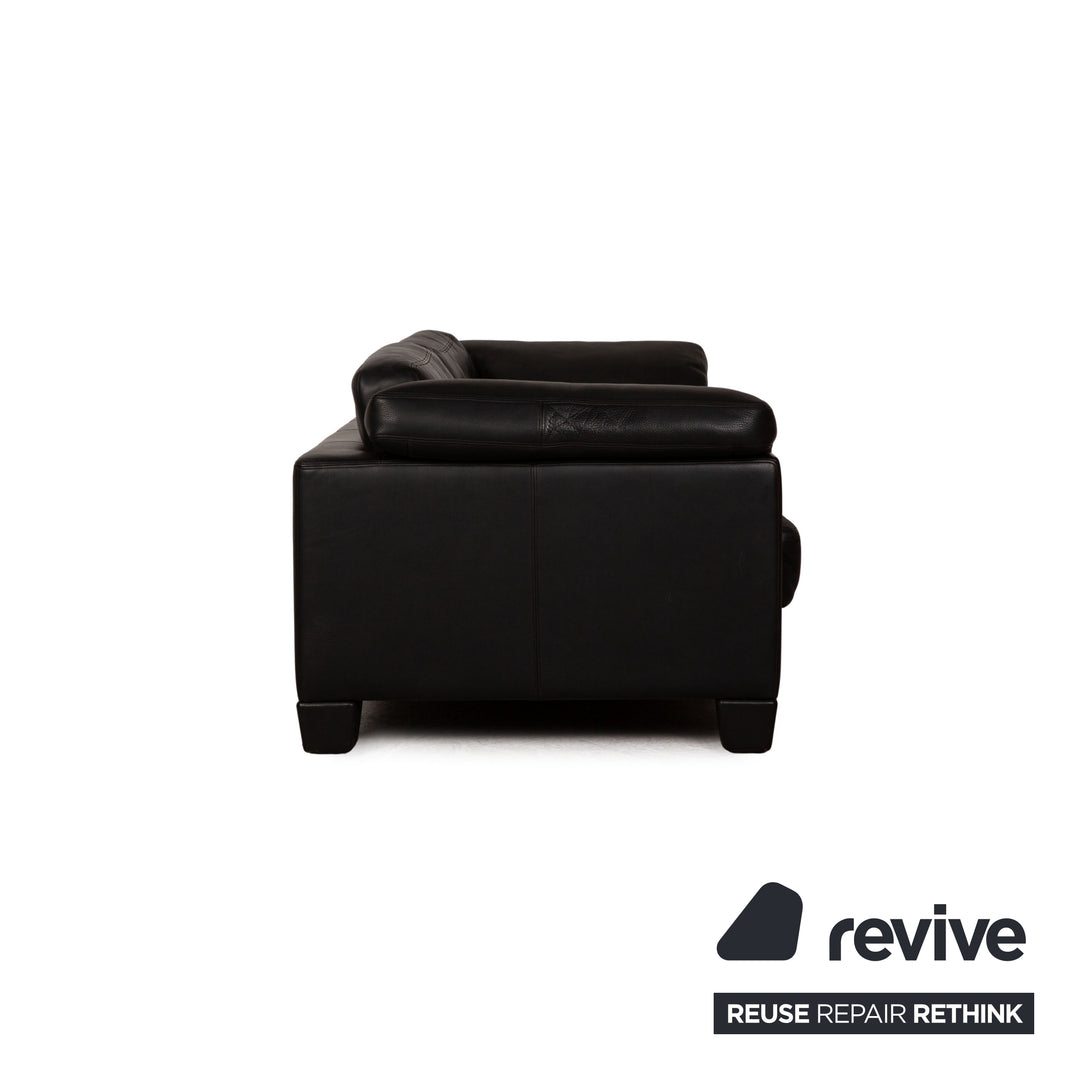 de Sede DS 17 Designer Leder Sofa Schwarz Zweisitzer Couch
