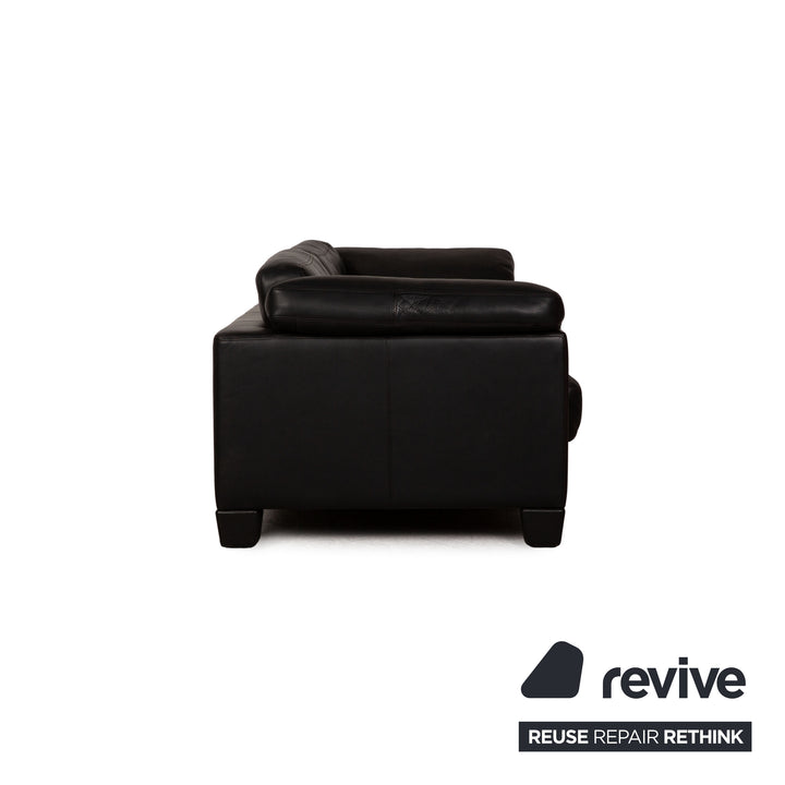 de Sede DS 17 Designer Leder Sofa Schwarz Zweisitzer Couch