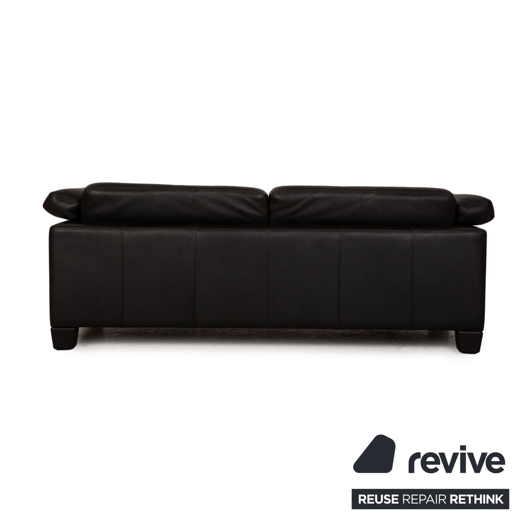 de Sede DS 17 Designer Leder Sofa Schwarz Zweisitzer Couch
