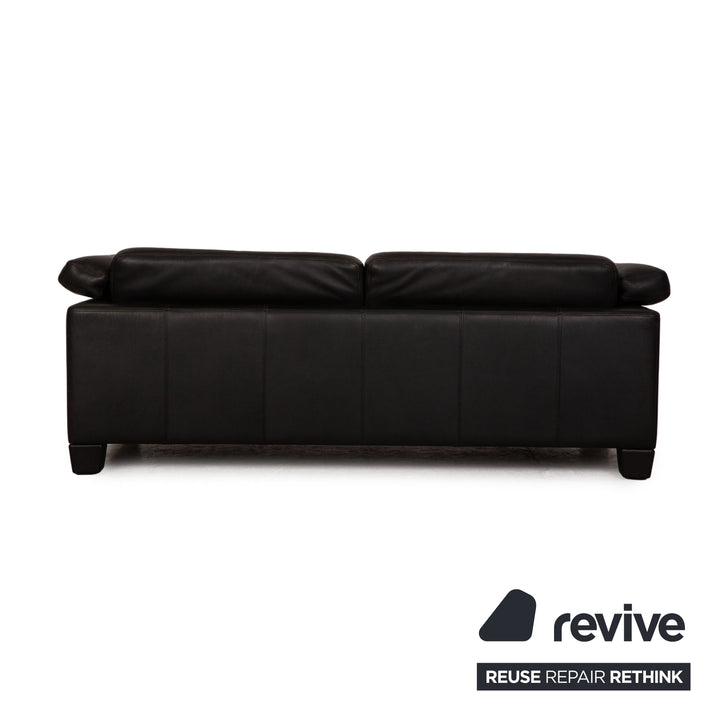 de Sede DS 17 Designer Leder Sofa Schwarz Zweisitzer Couch