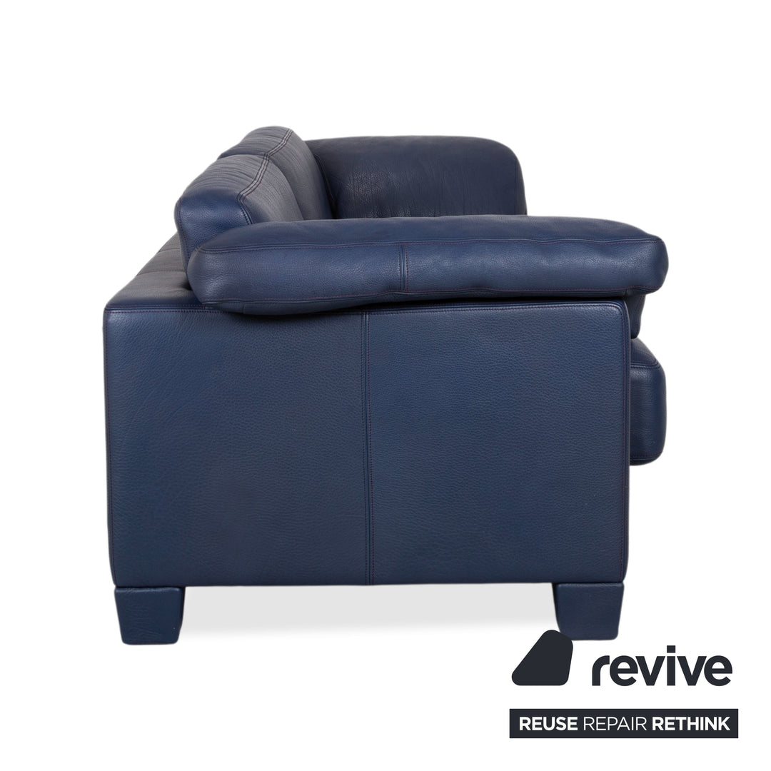 de Sede DS 17 Leder 2x Dreisitzer Dunkelblau Marineblau