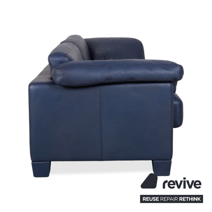 de Sede DS 17 Leder 2x Dreisitzer Dunkelblau Marineblau