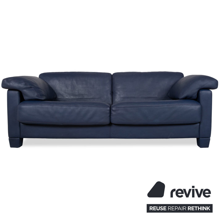 de Sede DS 17 Leder 2x Dreisitzer Dunkelblau Marineblau