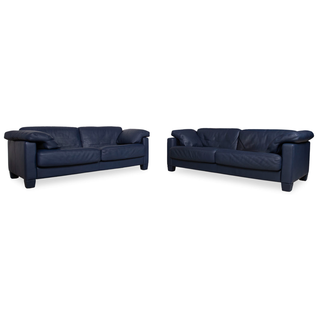 de Sede DS 17 Leder 2x Dreisitzer Dunkelblau Marineblau