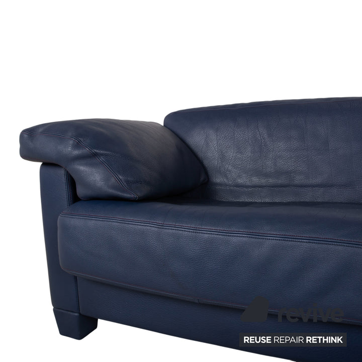 de Sede DS 17 Leder 2x Dreisitzer Dunkelblau Marineblau