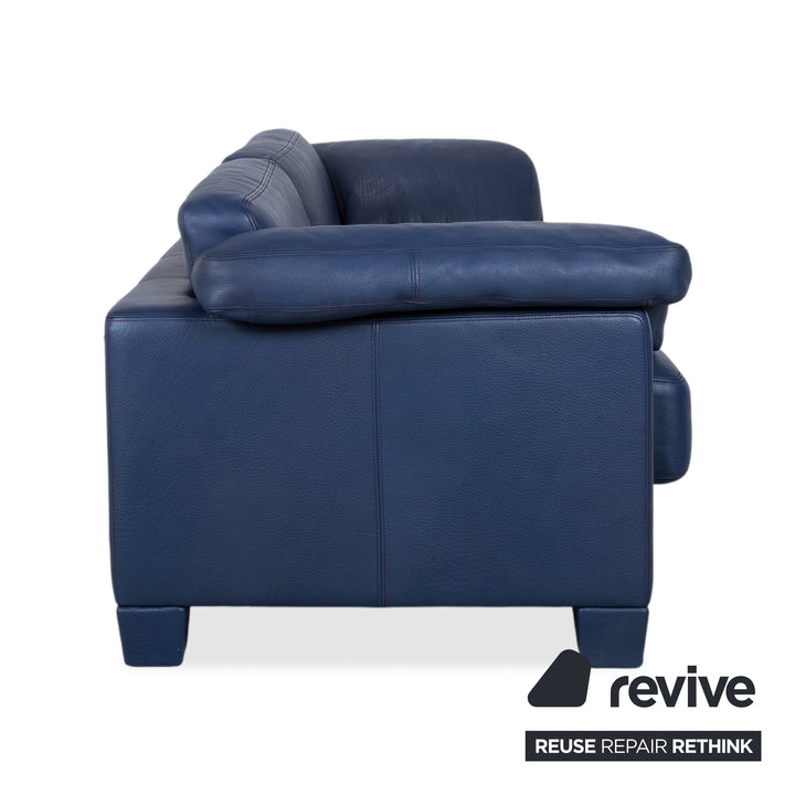 de Sede DS 17 Leder Dreisitzer Dunkelblau Marineblau