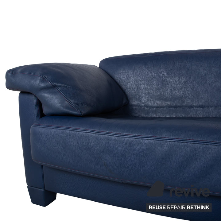 de Sede DS 17 Leder Dreisitzer Dunkelblau Marineblau