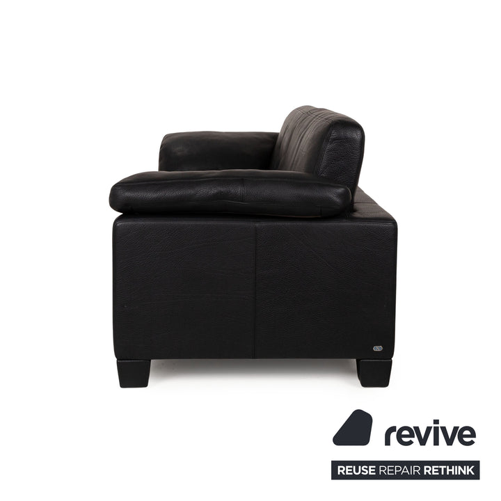 de Sede DS 17 leather three-seater black sofa couch