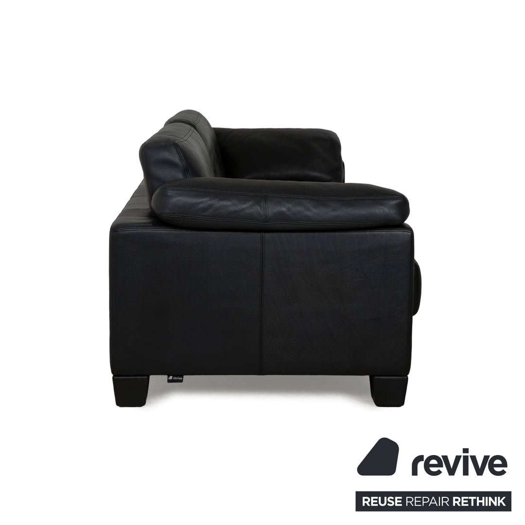 de Sede DS-17 Leather Three-Seater Black Sofa Couch