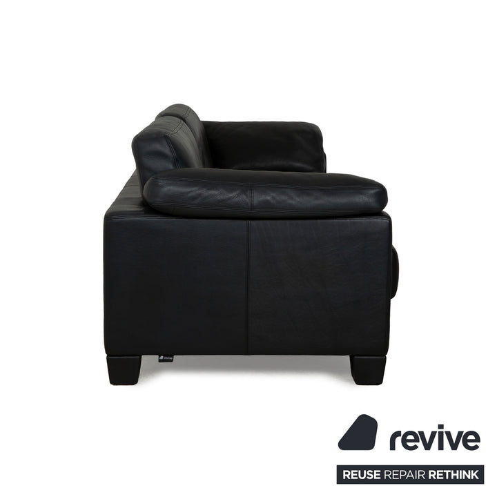 de Sede DS-17 Leather Three-Seater Black Sofa Couch