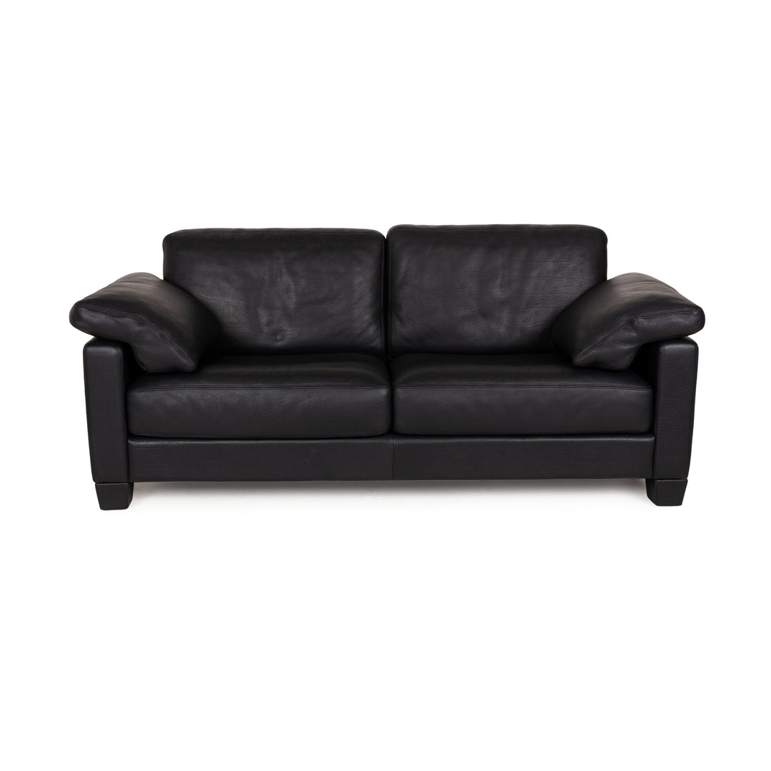 de Sede DS 17 leather three-seater black sofa couch