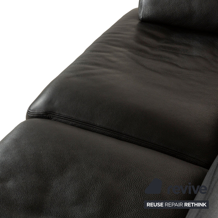 De Sede DS-17 Leder Dreisitzer Schwarz Sofa Couch