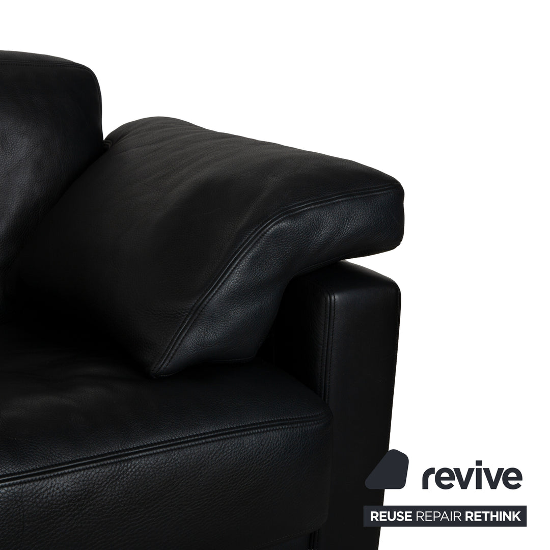 de Sede DS-17 Leather Three-Seater Black Sofa Couch