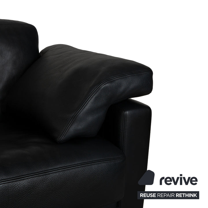 de Sede DS-17 Leather Three-Seater Black Sofa Couch