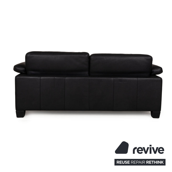 de Sede DS 17 leather three-seater black sofa couch