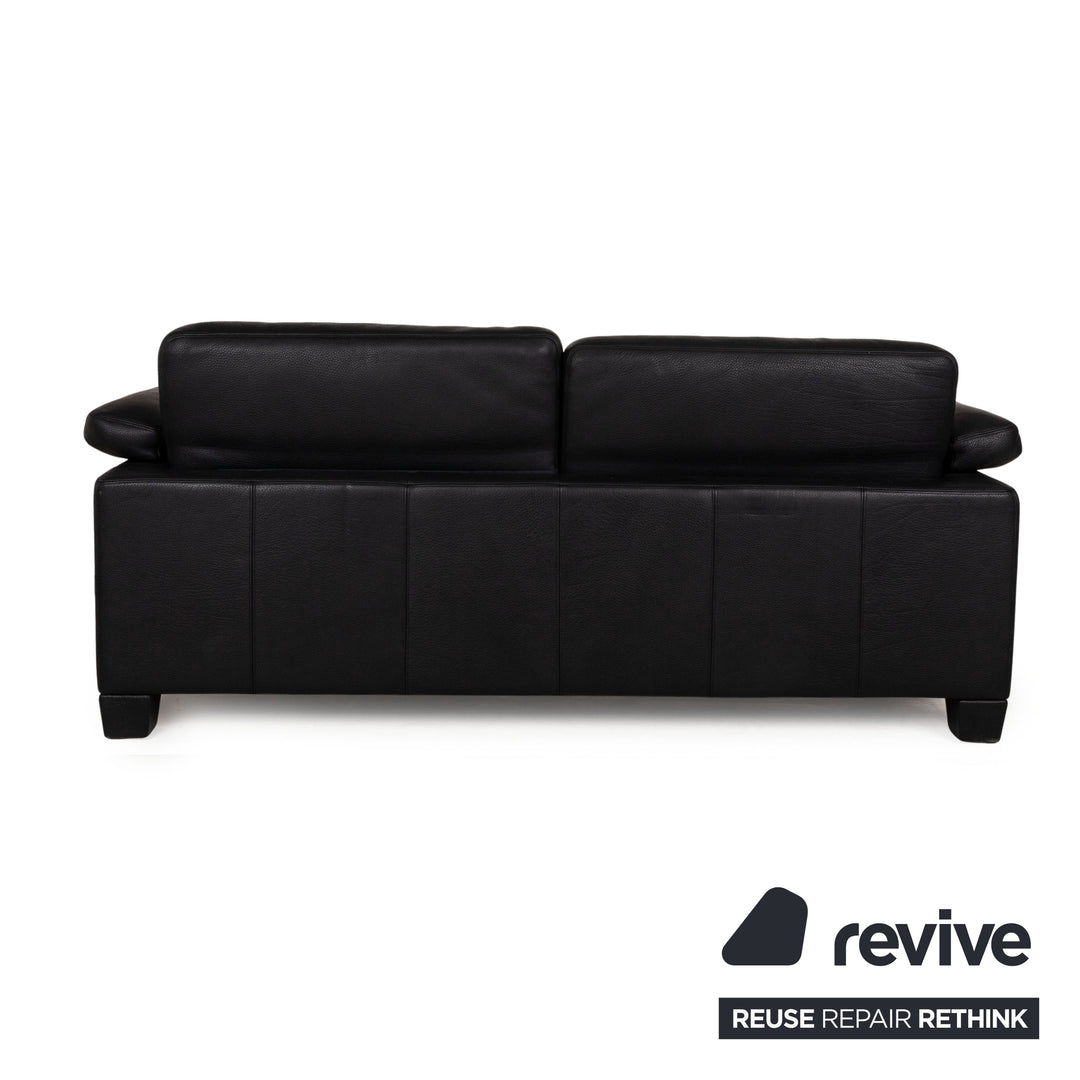 de Sede DS 17 Canapé trois places en cuir noir