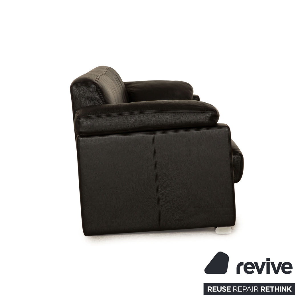 de Sede DS 116 Leather Three Seater Black Sofa Couch