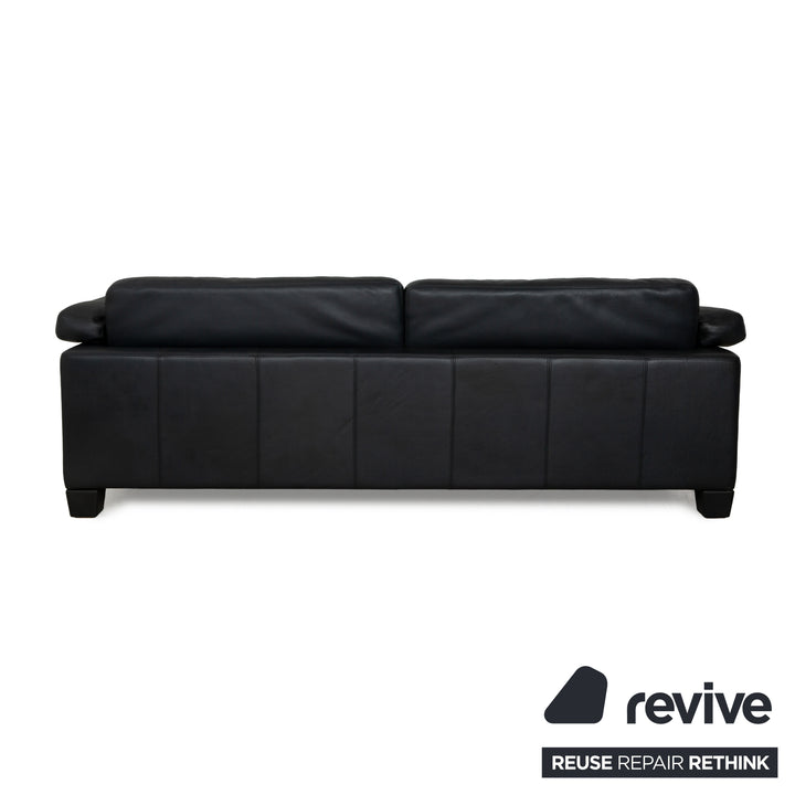 de Sede DS-17 Leather Three-Seater Black Sofa Couch