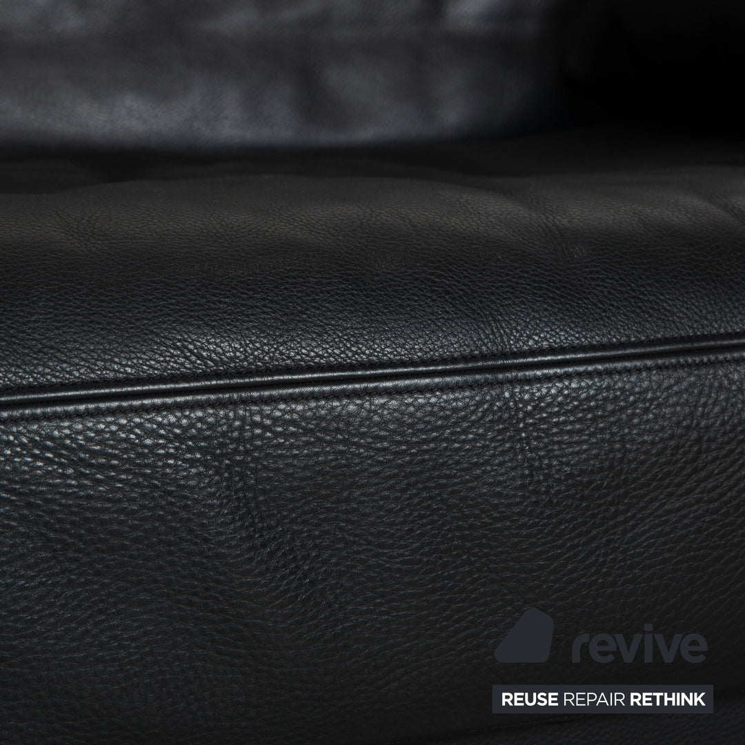 de Sede DS-17 Leather Three-Seater Black Sofa Couch
