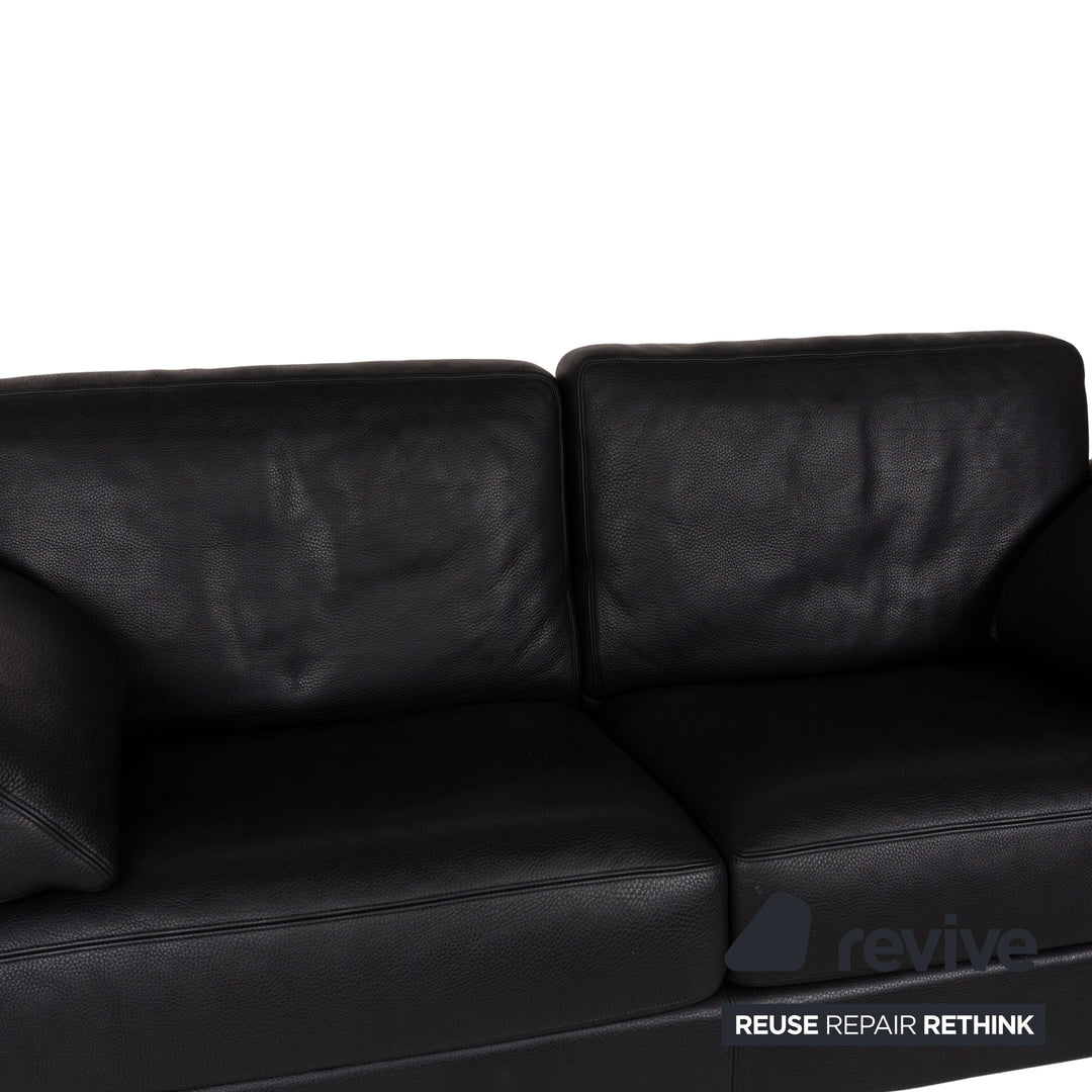 de Sede DS 17 leather three-seater black sofa couch