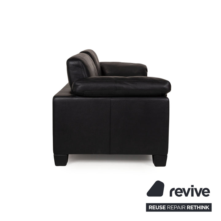 de Sede DS 17 leather three-seater black sofa couch