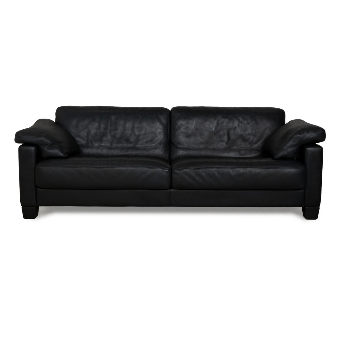de Sede DS-17 Leather Three-Seater Black Sofa Couch