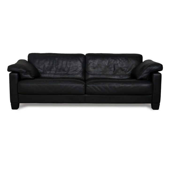 de Sede DS-17 Leather Three-Seater Black Sofa Couch