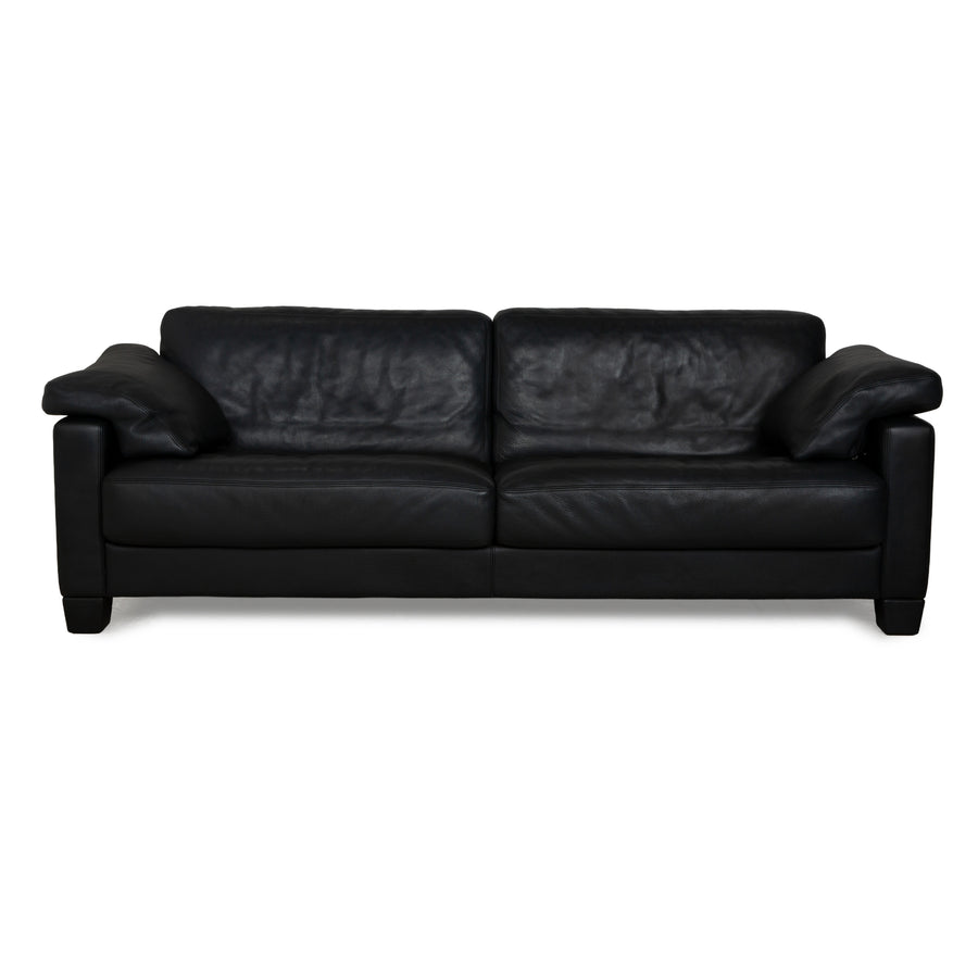 de Sede DS-17 Leather Three-Seater Black Sofa Couch