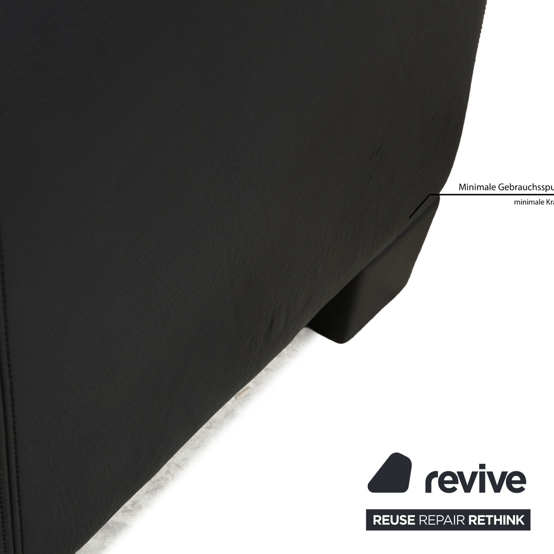 de Sede DS-17 Leather Three-Seater Black Sofa Couch