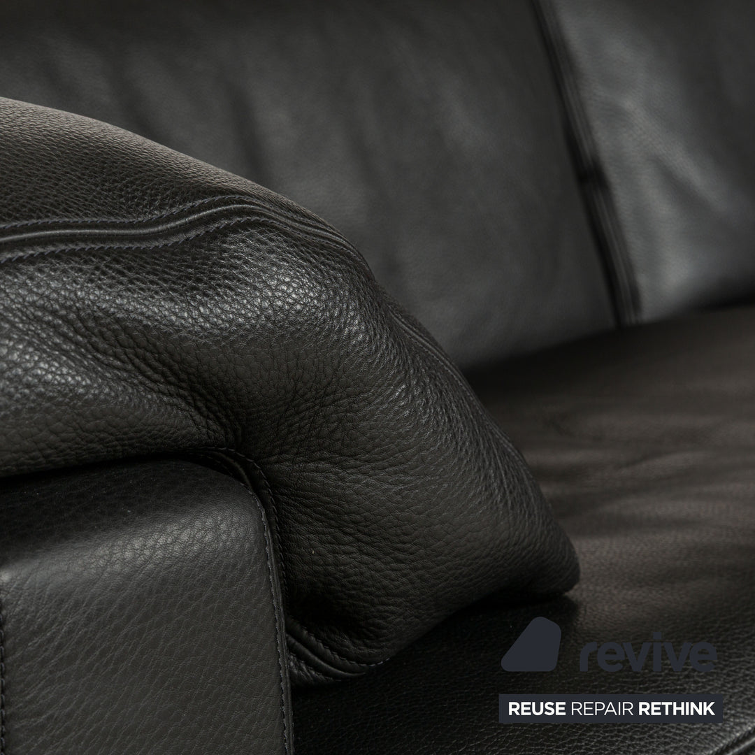 De Sede DS-17 Leder Dreisitzer Schwarz Sofa Couch