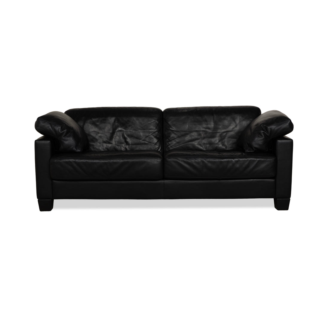 De Sede DS 17 Leder Zweisitzer Sofa Couch Dunkelblau