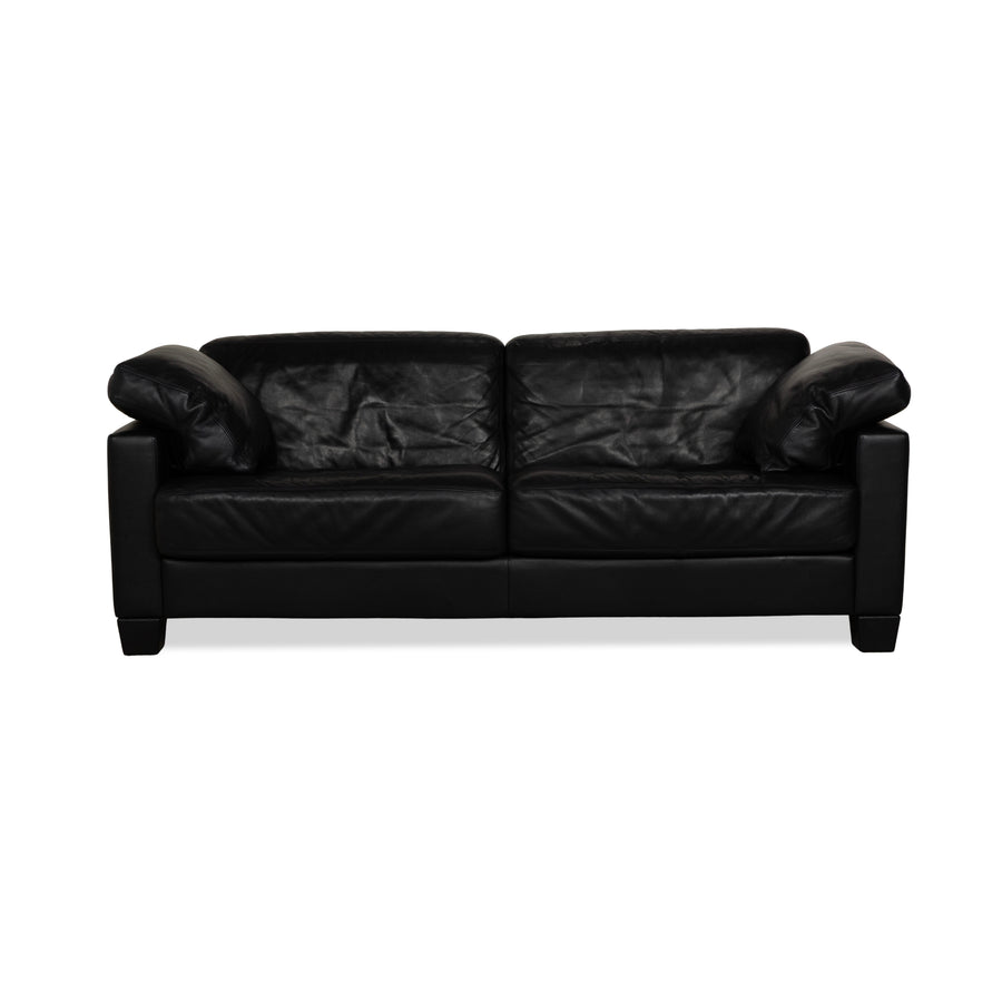 De Sede DS 17 Leder Zweisitzer Sofa Couch Dunkelblau