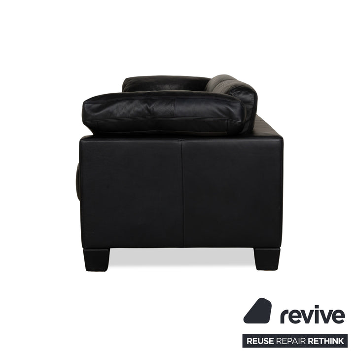 Canapé trois places en cuir De Sede DS 17 bleu foncé