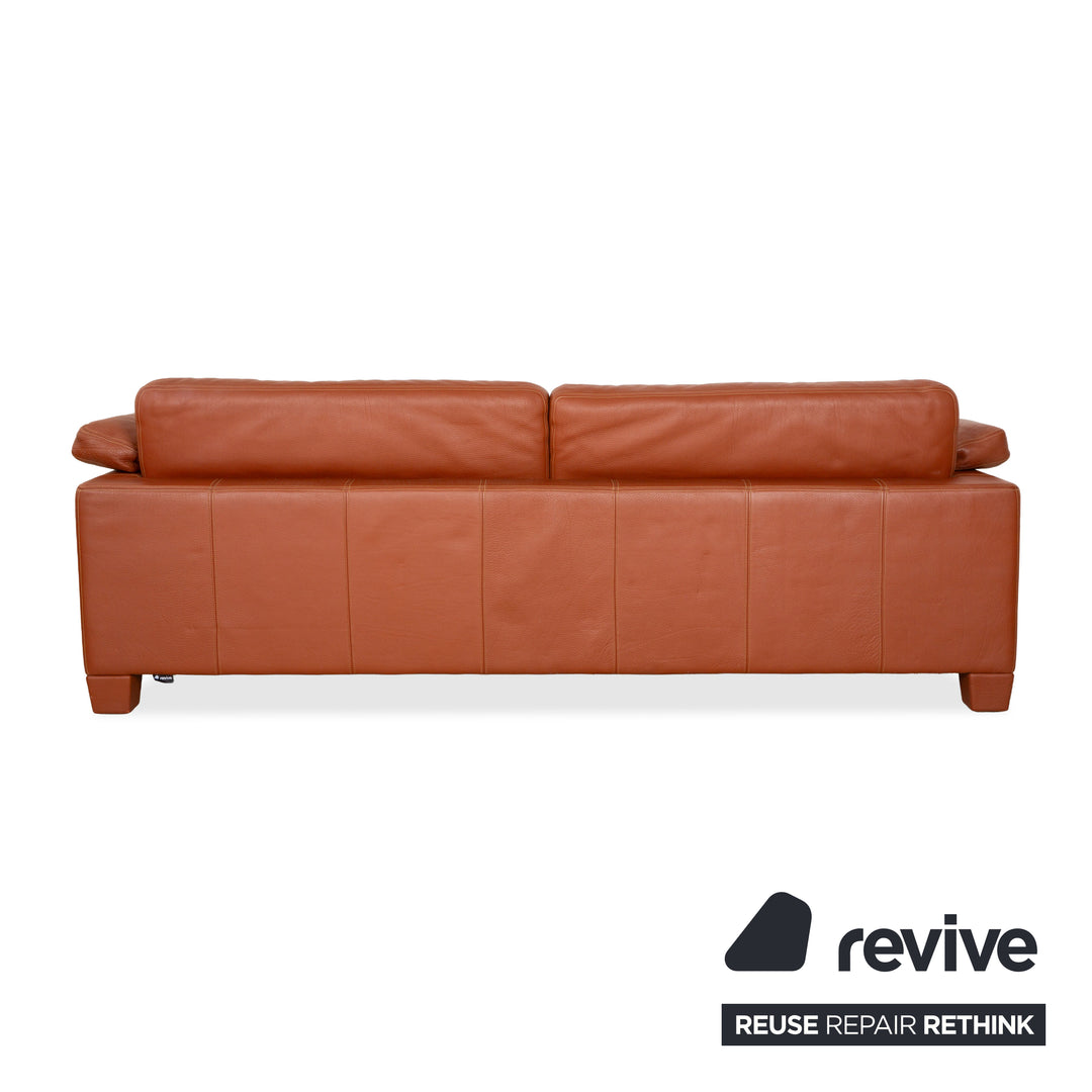 de Sede DS-17 Leather Three-Seater + Two-Seater Brown Orange Terracotta Sofa Couch