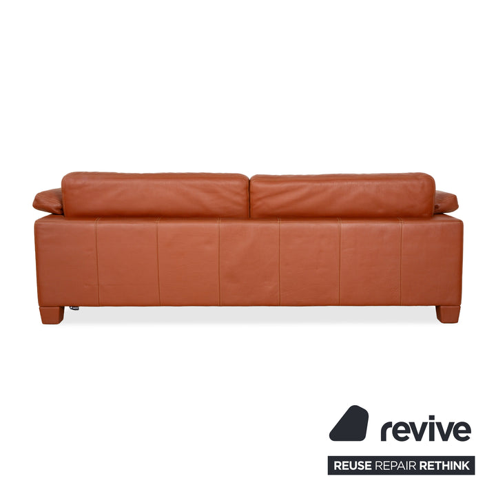 de Sede DS-17 Leather Three-Seater + Two-Seater Brown Orange Terracotta Sofa Couch