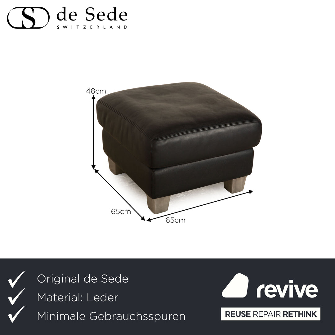 de Sede DS 17 Leather Stool Dark Blue Blue