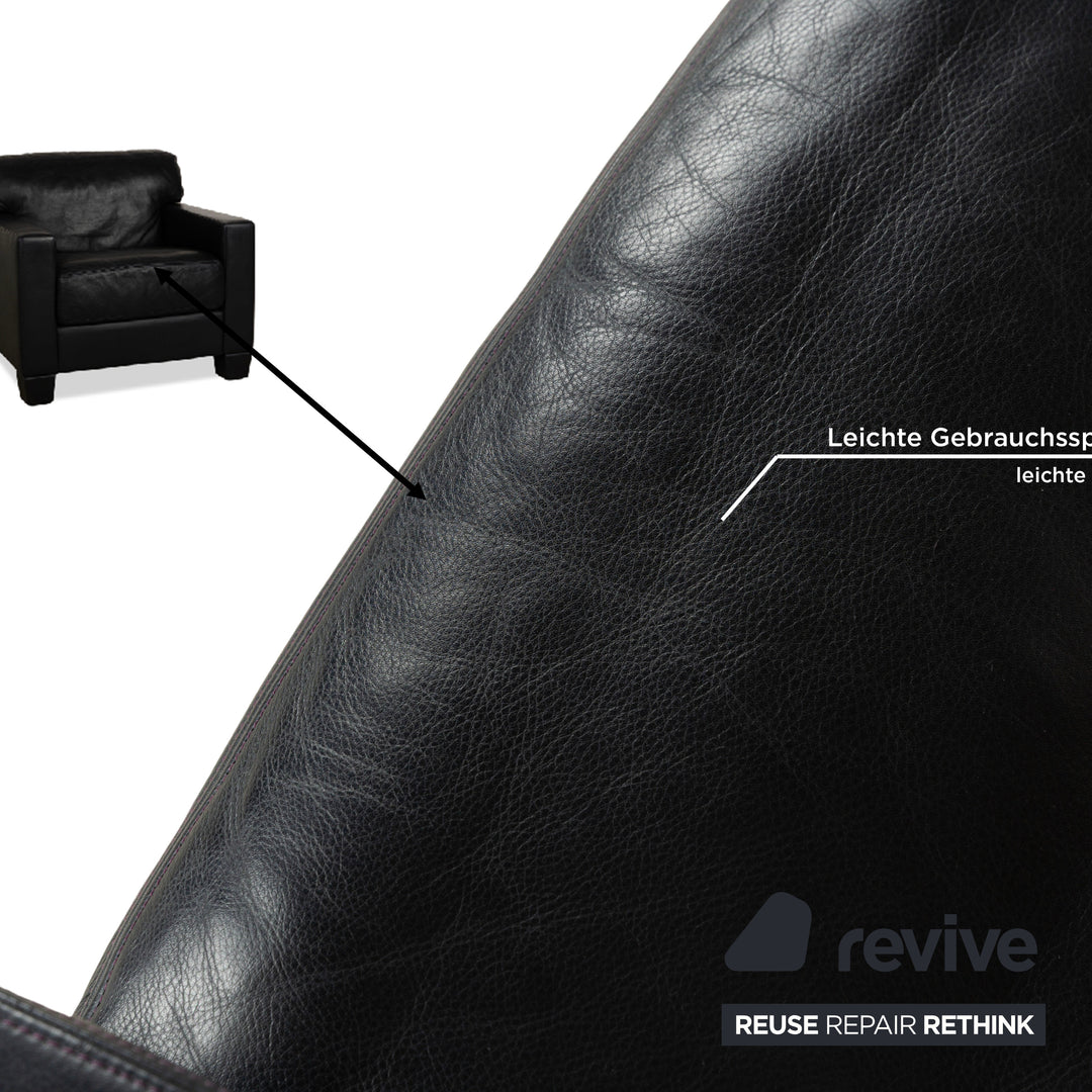 De Sede DS 17 leather armchair dark blue