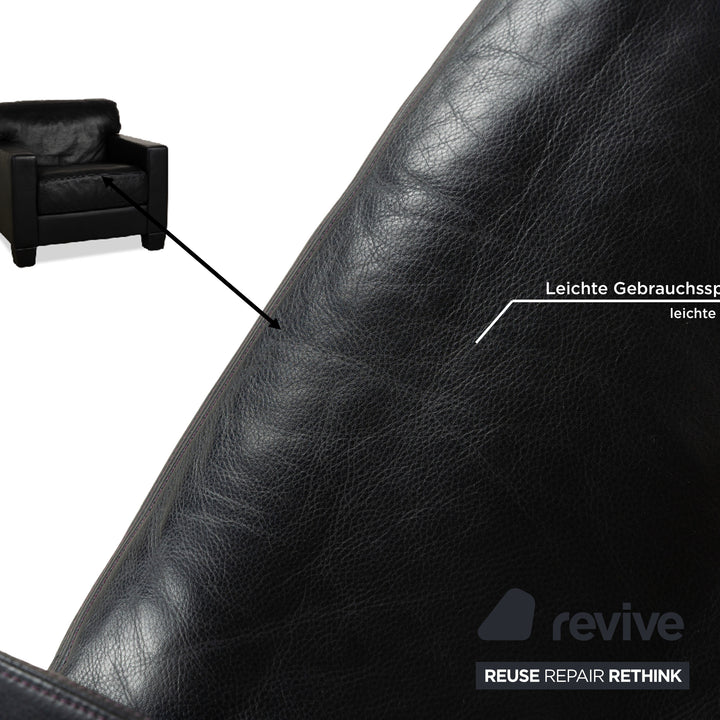 De Sede DS 17 leather armchair dark blue