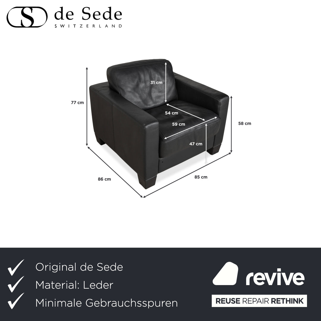 Fauteuil en cuir noir de Sede DS-17