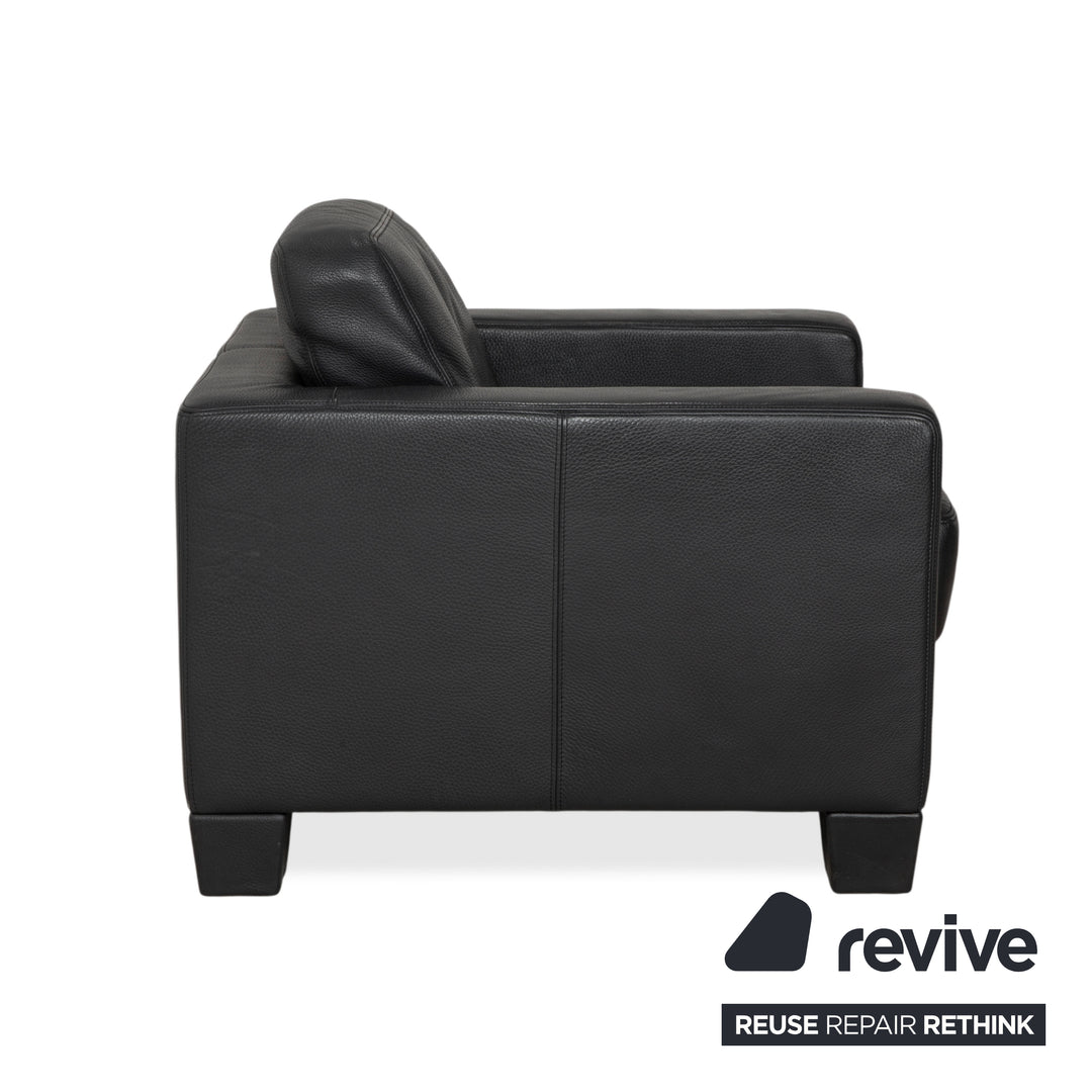 Fauteuil en cuir noir de Sede DS-17